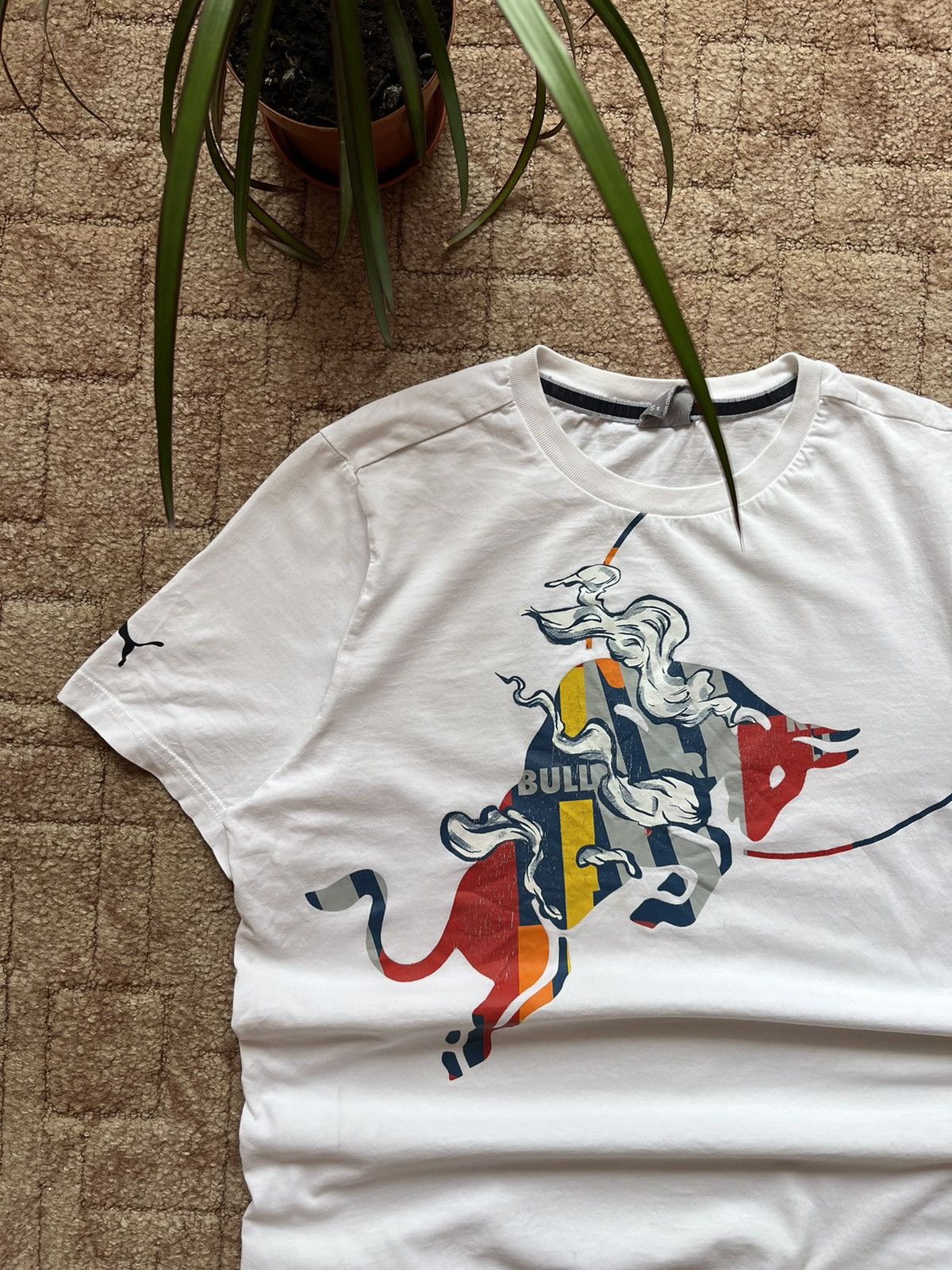 Puma × Red Bull Vintage Red Bull Racing F1 Puma Nascar White Big Logo Tee Size US M / EU 48-50 / 2 - 2 Thumbnail