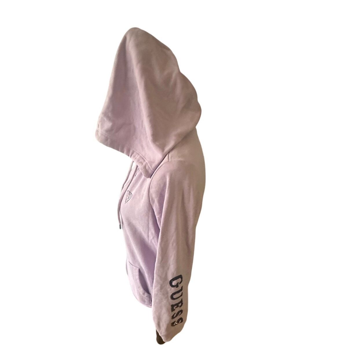 Guess Guess Purple Full-Zip Hoodie Sequin Logo Sleeve Size L / US 10 / IT 46 - 3 Thumbnail