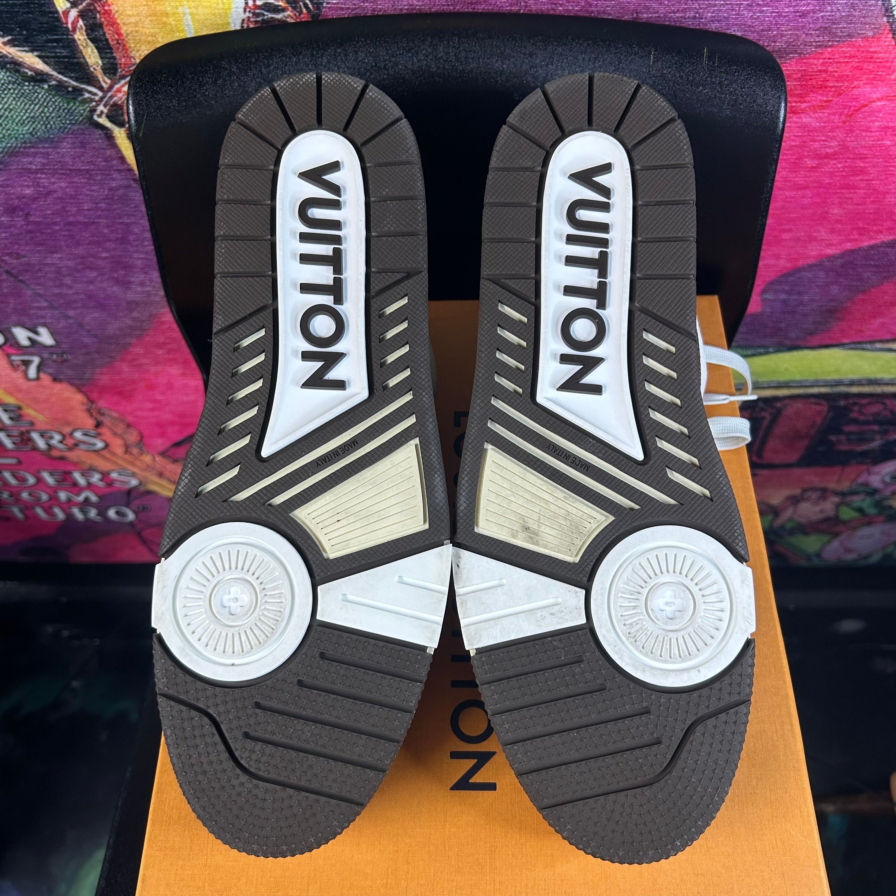 Louis Vuitton Louis Vuitton LV Trainer White Mocha Size 12-13 Size US 12.5 / EU 45-46 - 5 Thumbnail