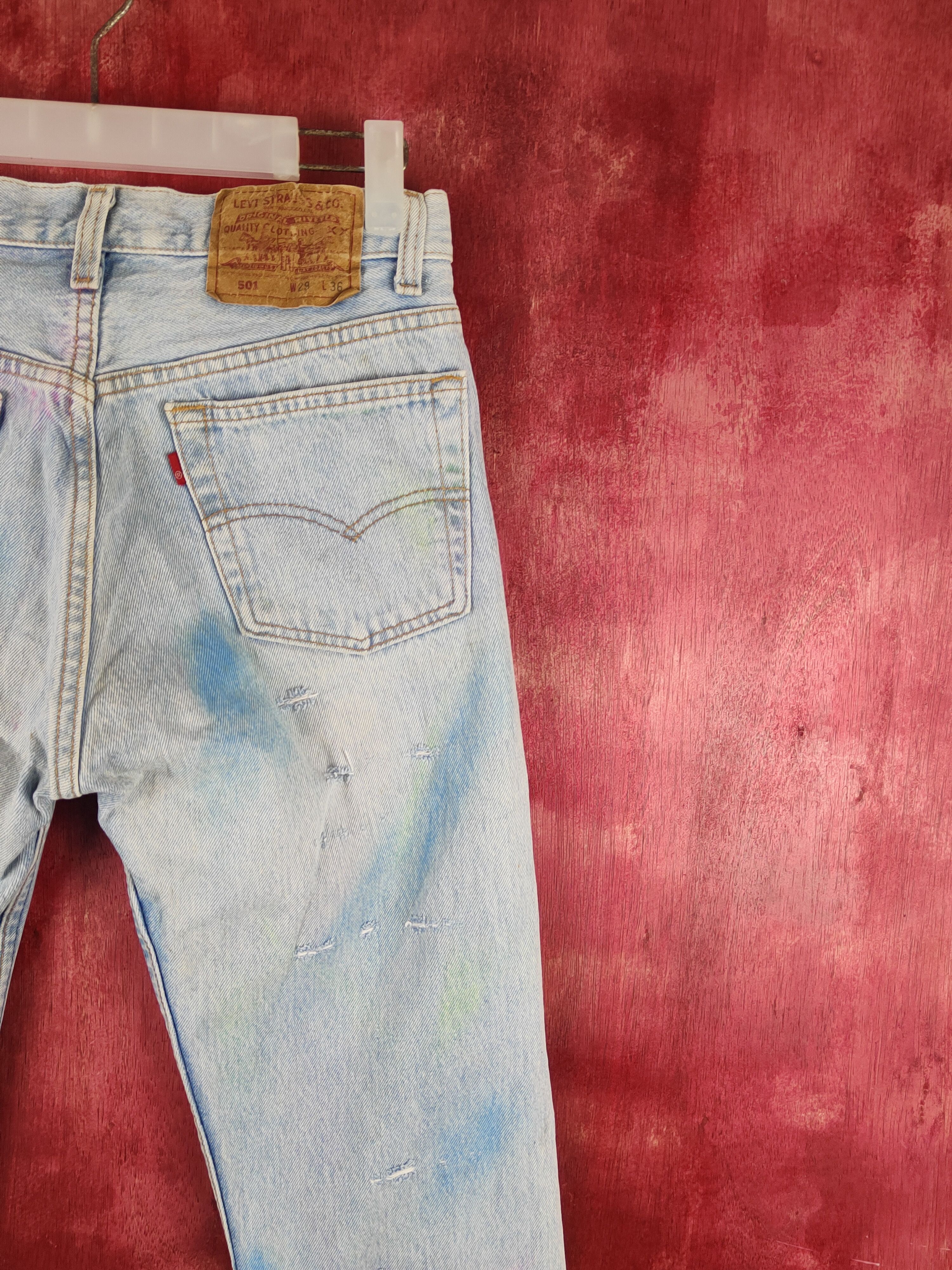 Levi's DL 501 Levi's X Super Lovers Distressed Ripped denim #S2358 Size US 28 / EU 44 - 13 Thumbnail