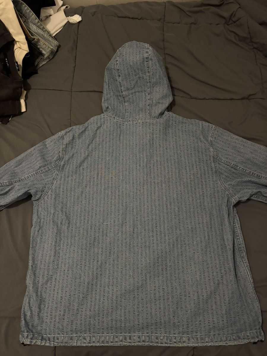 Levi's Vintage Clothing Vintage Denim Levis Quarter Zip Hoodie Size US L / EU 52-54 / 3 - 3 Thumbnail