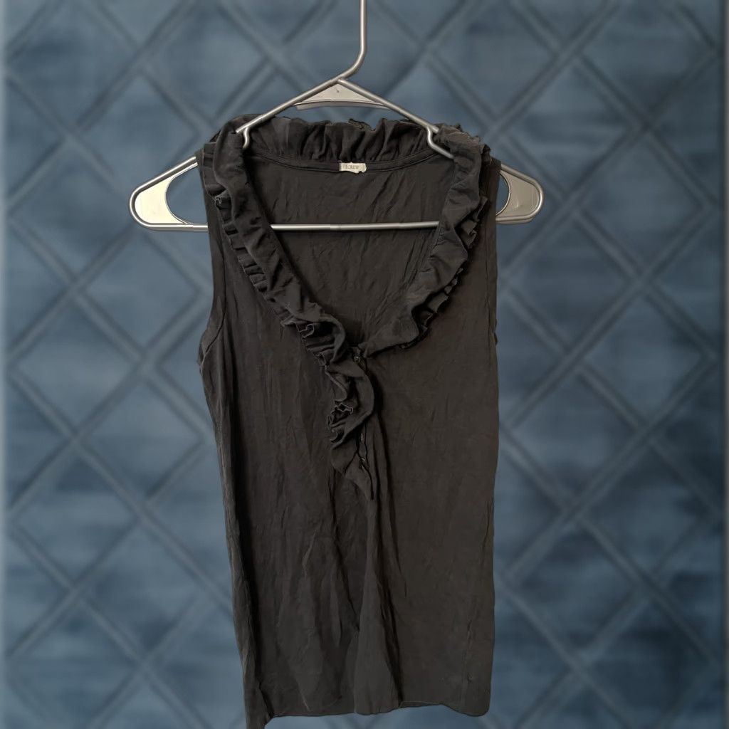 J.Crew J. Crew Gray Ruffled Button Collar Sleeveless Blouse Women’s XS T-Shirt Size XS / US 0-2 / IT 36-38 - 1 Thumbnail