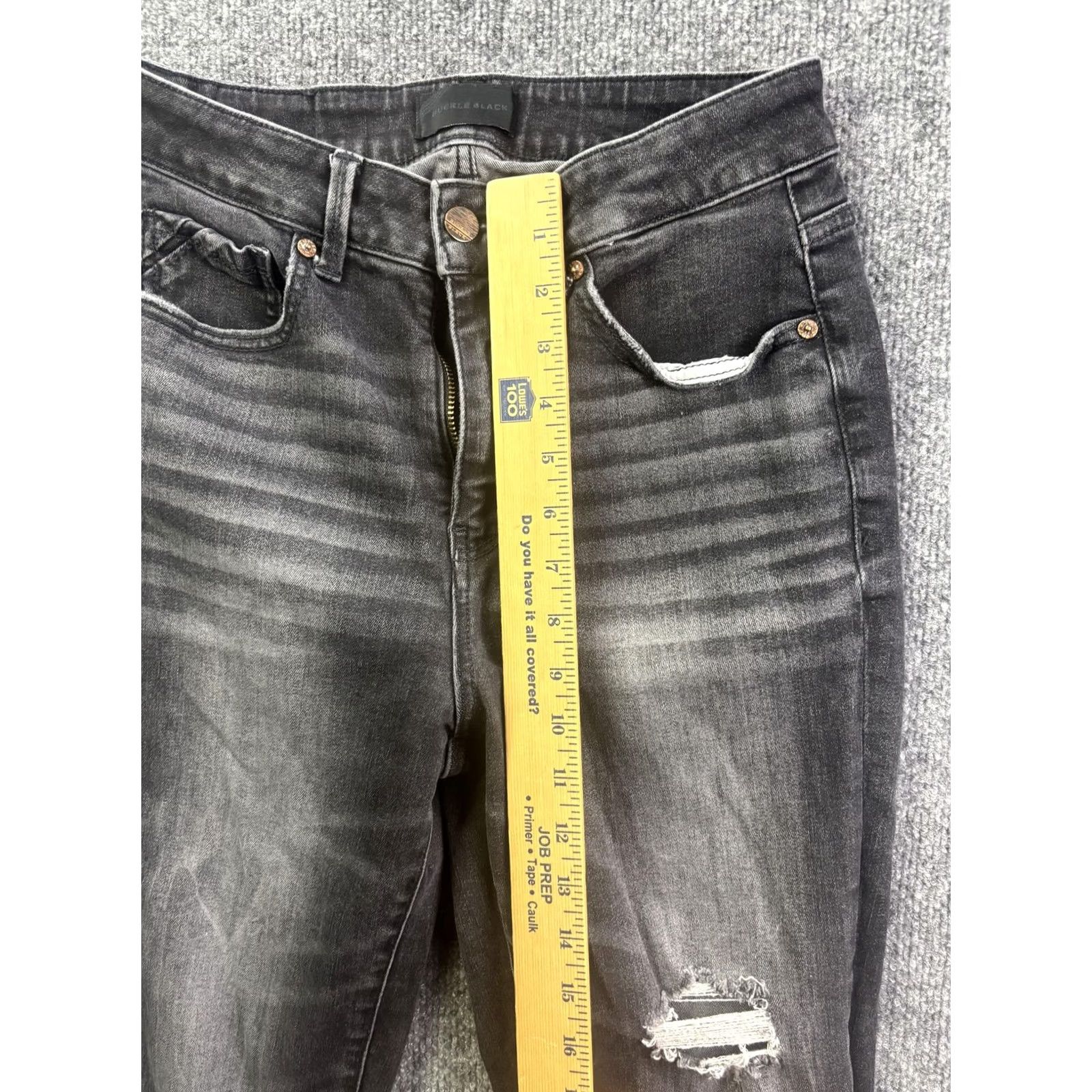 Buckle Black Buckle Black Jeans Bootcut Womens 29x34 Charcoal Wash Distressed Stretch Denim Pocket Size 29" - 4 Thumbnail