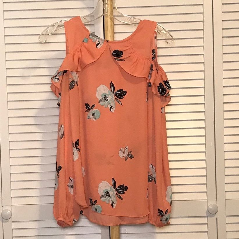 Worthington Worthington Floral Ruffles Scoop Neck Long Sleeve Blouse PM Size M / US 6-8 / IT 42-44 - 1 Thumbnail