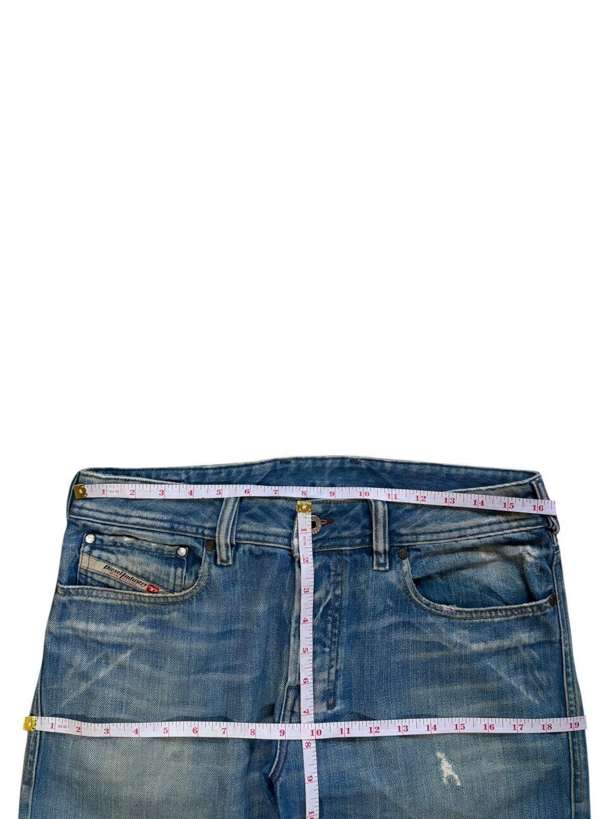 Diesel Vintage Diesel Zathan Blue Wash Distressed Flare Jeans Size US 32 / EU 48 - 13 Thumbnail