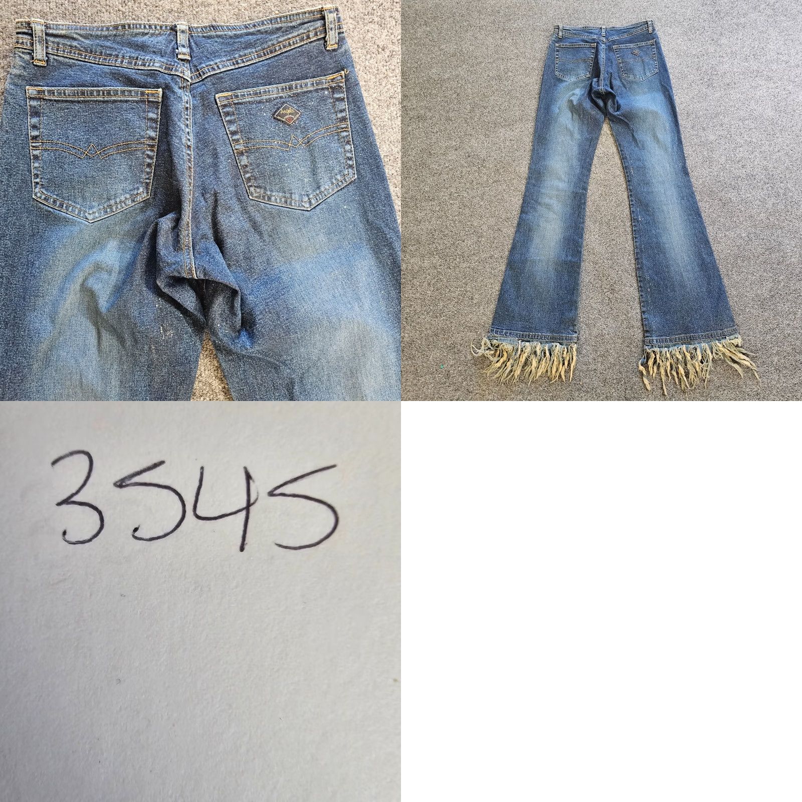 Vintage VINTAGE Angels Jeans Women 27x31 Blue Fringe Raw Hem Flare Low Rise Glitter 90s Distressed Jeans Womens Size 27" / US 4 / IT 40 - 8 Thumbnail