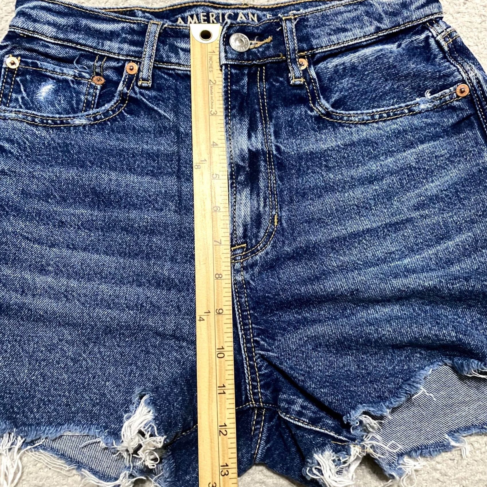 American Eagle Outfitters American Eagle Jean Shorts Womens sz 4 High Rise Cut-off Denim Blue Medium Wash Size 27" / US 4 / IT 40 - 7 Thumbnail