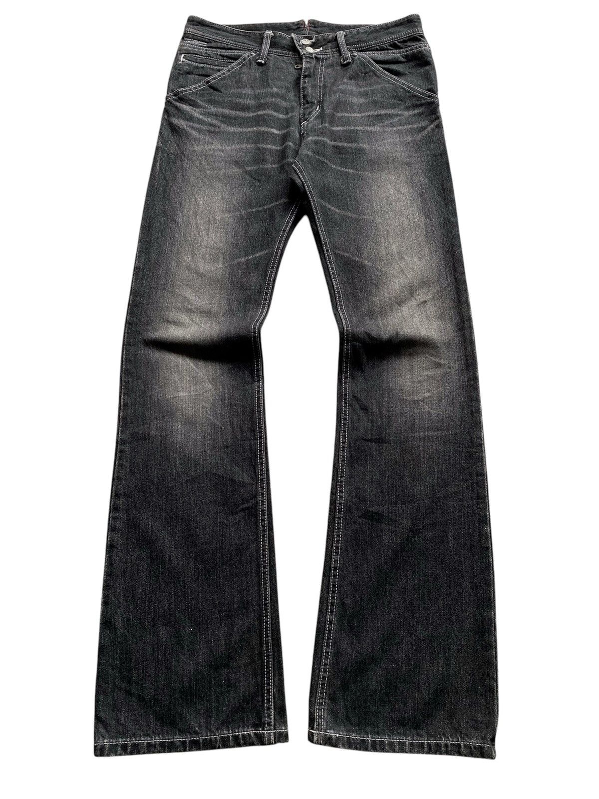 If Six Was Nine 💥Sick💥 Roen Wing Denim Flare Jeans Size US 31 - 4 Thumbnail