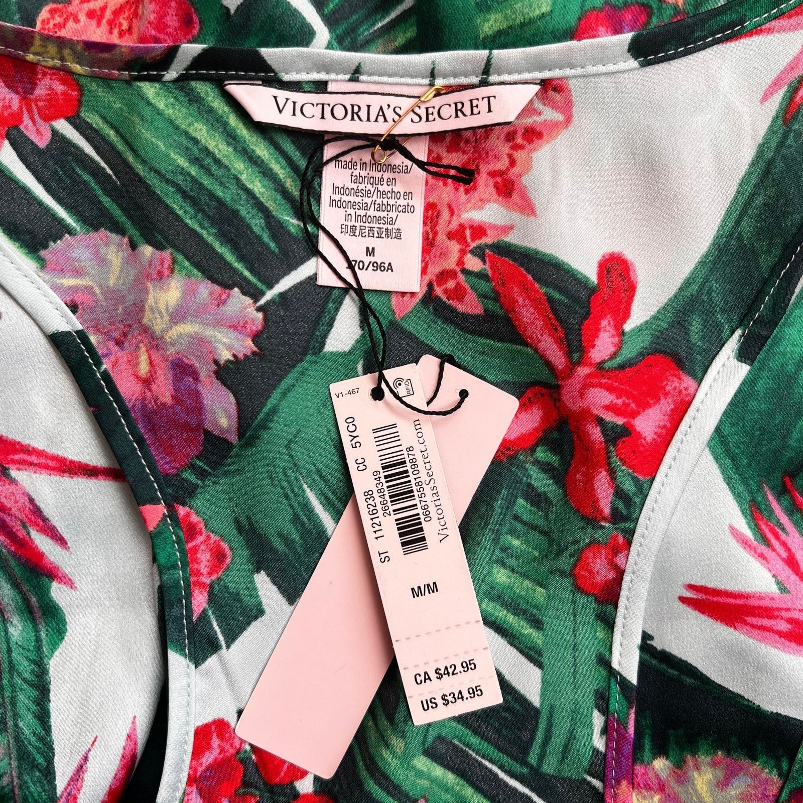 Victoria's Secret VICTORIA'S SECRET Tropic Satin Racerback Tank, Medium Size ONE SIZE - 3 Thumbnail