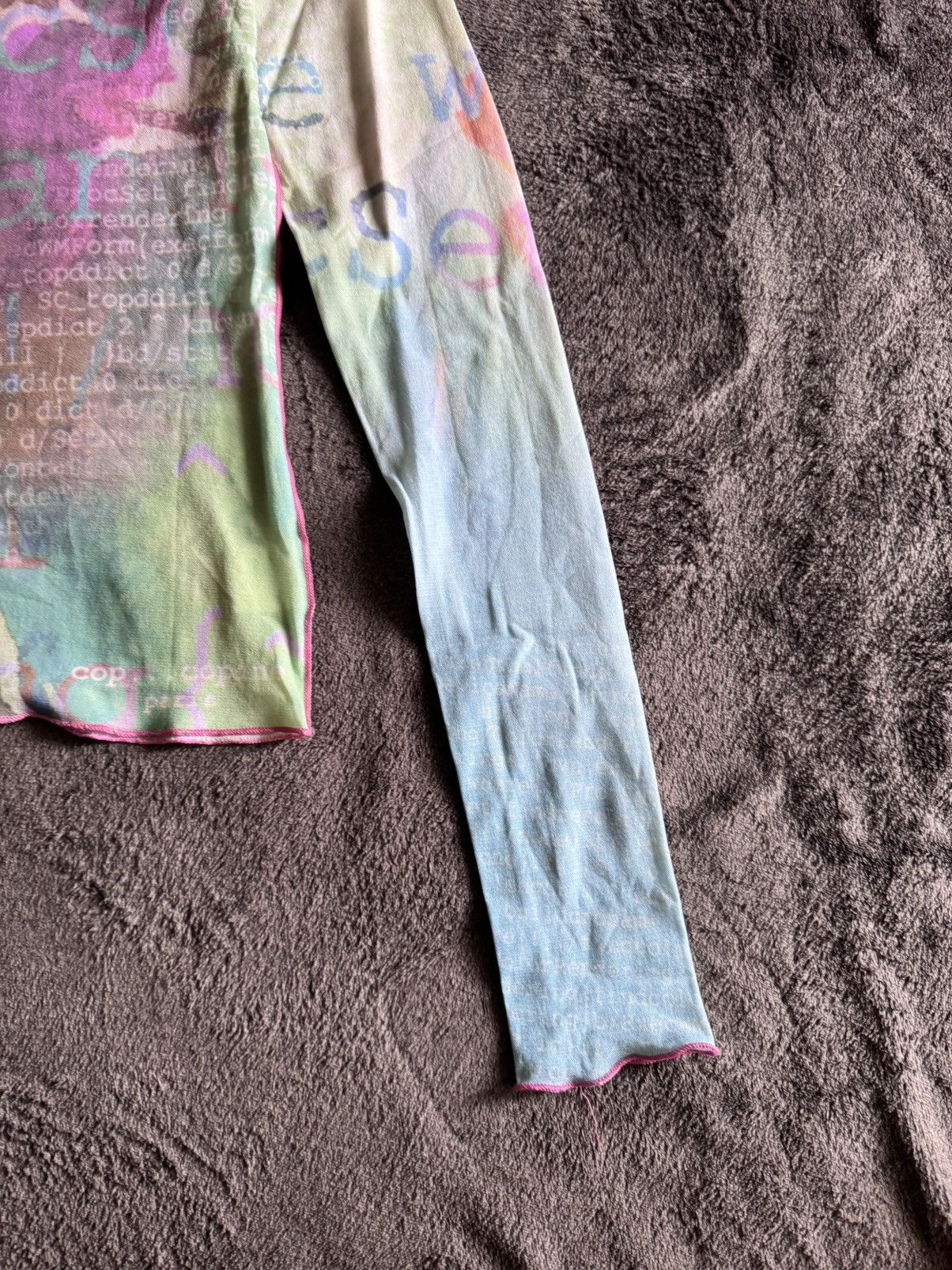 Cop Copine × Vintage Rare Cop Copine mesh print long sleeve avant-garde Size S / US 4 / IT 40 - 4 Thumbnail