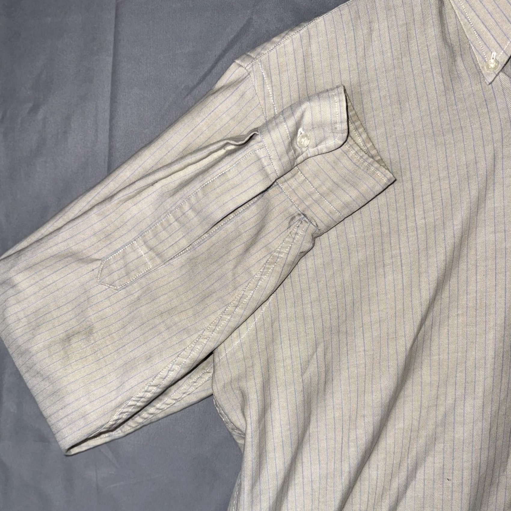 Vintage VINTAGE L.L. Bean Shirt Mens Medium Beige Stripe Button Front Long Sleeve Casual Size US M / EU 48-50 / 2 - 5 Thumbnail