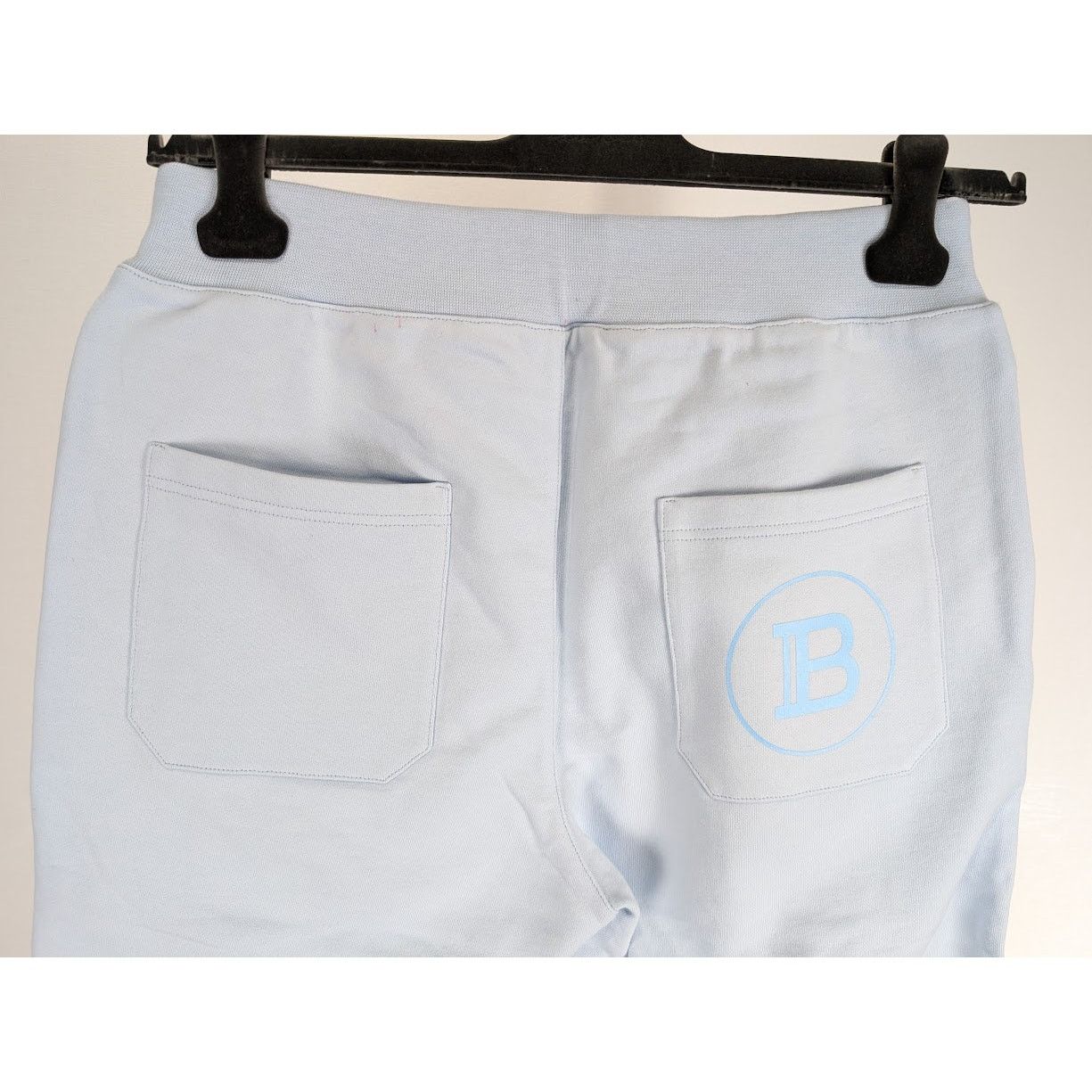 Balmain o1rshd1 B Logo Jogger Short in Baby Blue Size US 32 / EU 48 - 13 Thumbnail