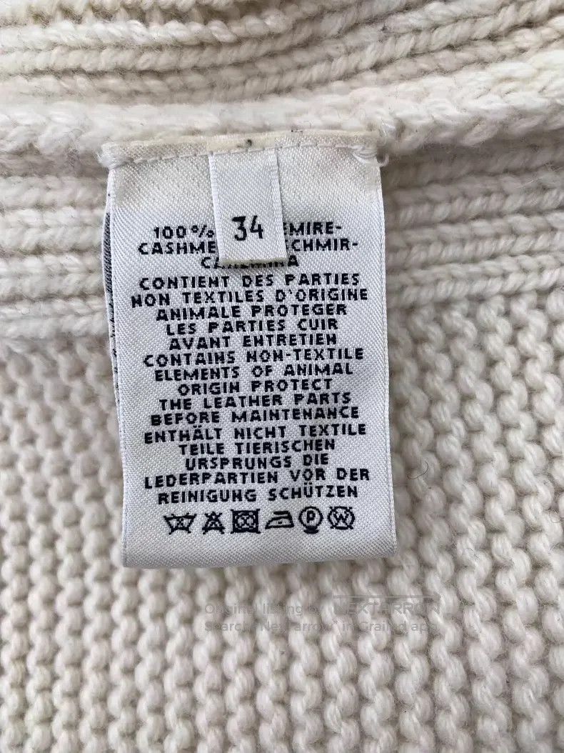 Hermes Hermes Beige Cashmere V-Neck Single Breasted Long Sleeve K Size XXS / US 00 / IT 34 - 7 Thumbnail