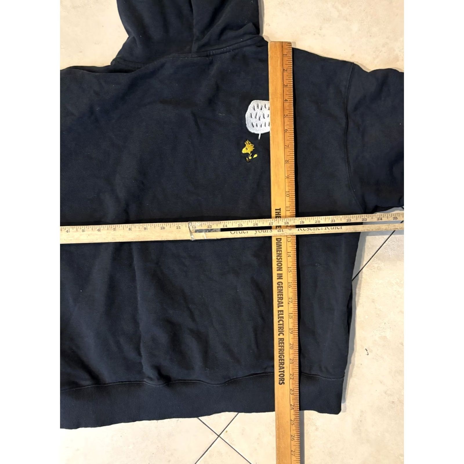 Teddy Fresh Teddy Fresh Peanuts Hoodie Mens Medium Black Embroidered Woodstock Snoopy Graphic Pullover Hooded Pockets Size US M / EU 48-50 / 2 - 6 Thumbnail