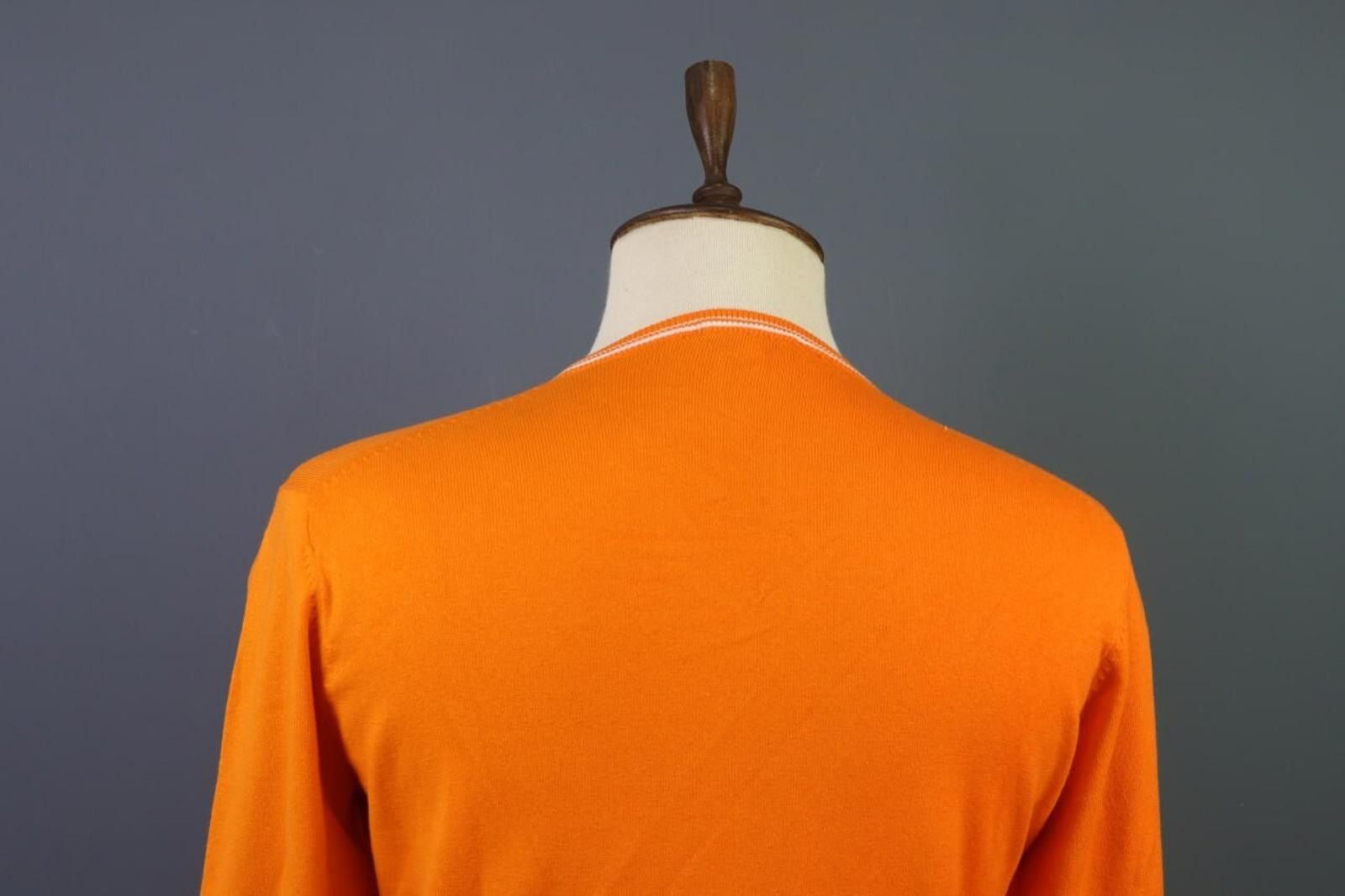 Romeo Gigli Romeo Gigli Orange V-Neck Cashmere Knit Sweater Size M Size US M / EU 48-50 / 2 - 10 Thumbnail