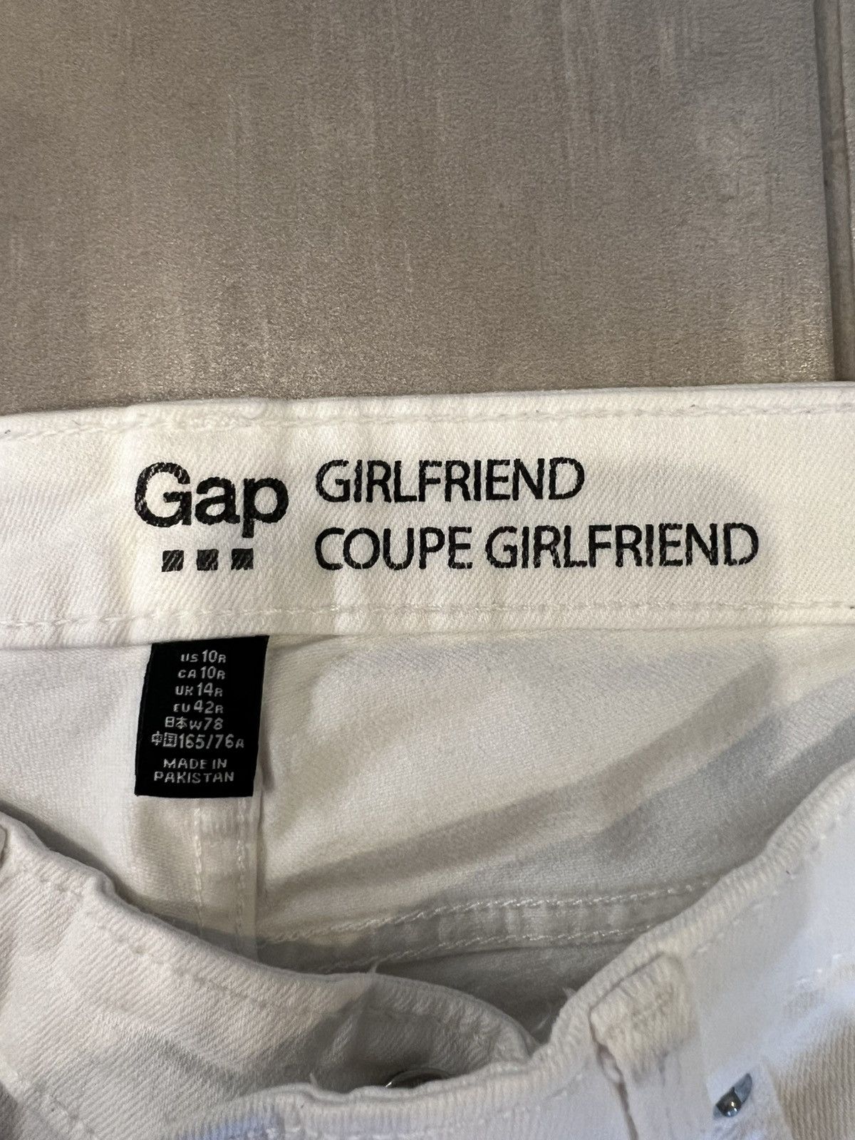 Gap GAP Girlfriend White Jeans Size 10 Size 32" / US 10 / IT 46 - 3 Thumbnail