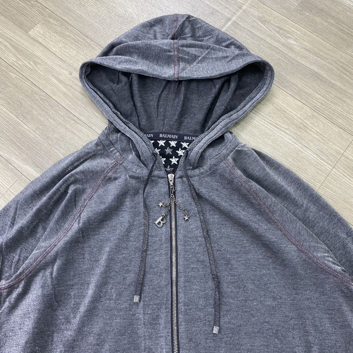 Balmain Vintage Balmain Paris Dark Gray Velour Zip-Up Hoodie Luxury Size US M / EU 48-50 / 2 - 4 Thumbnail