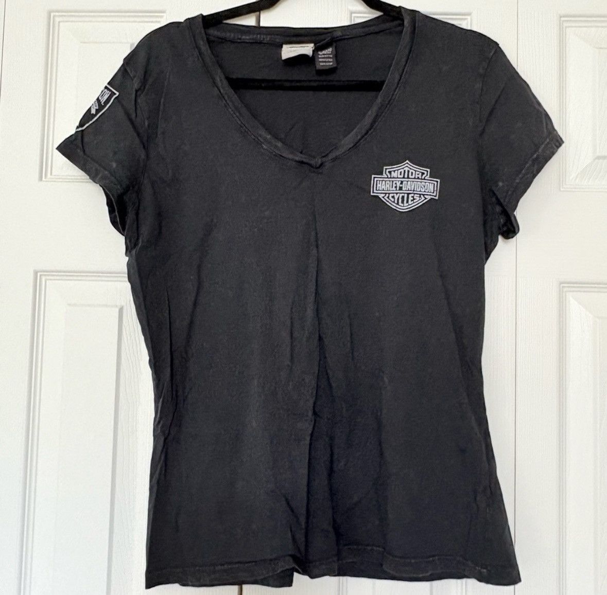 Harley Davidson Harley-Davidson Distressed Black Short Sleeve T Shirt Size L / US 10 / IT 46 - 2 Thumbnail