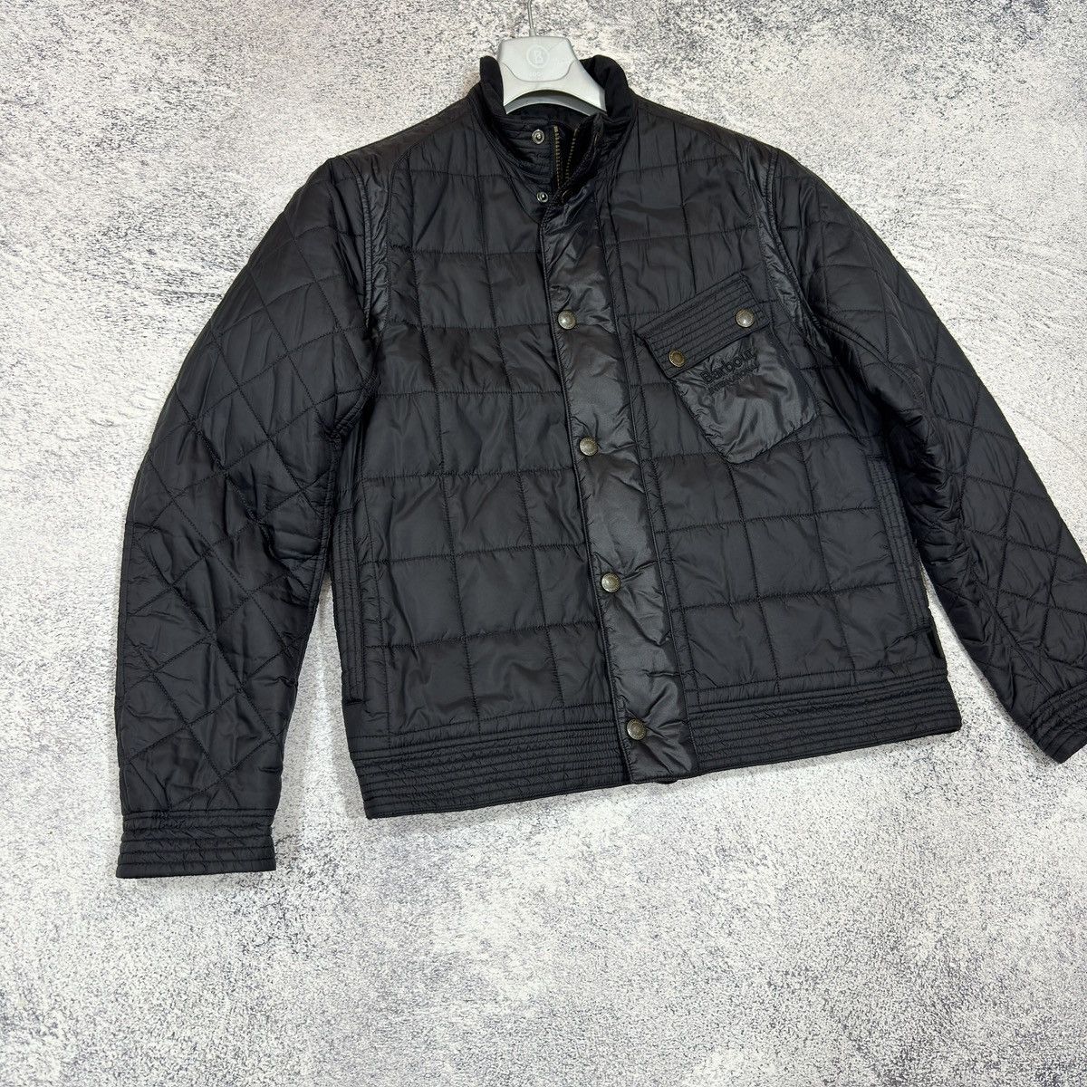 Barbour × Designer Barbour International Mens Black Quilted Jacket L size Size US L / EU 52-54 / 3 - 2 Thumbnail