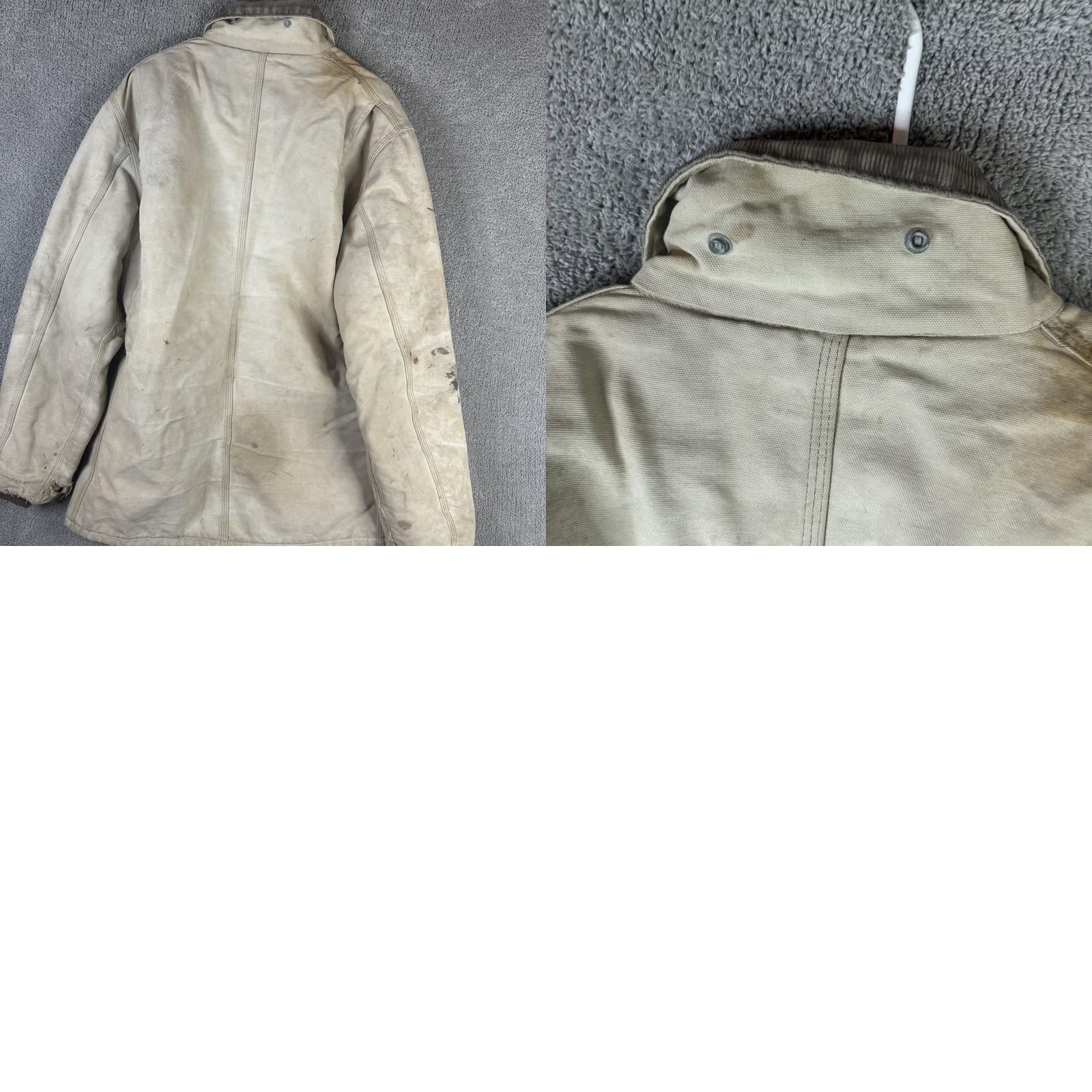 Carhartt VINTAGE Carhartt Coat Mens L Beige Canvas Work Duck Insulated Jacket Workwear Size US L / EU 52-54 / 3 - 10 Thumbnail