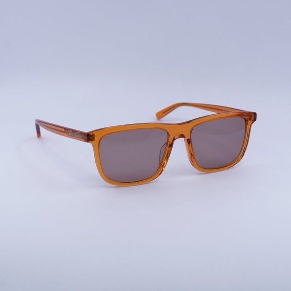 Saint Laurent Paris Saint Laurent SL501 005 Sunglasses Transparent Orange Square Size ONE SIZE - 4 Thumbnail