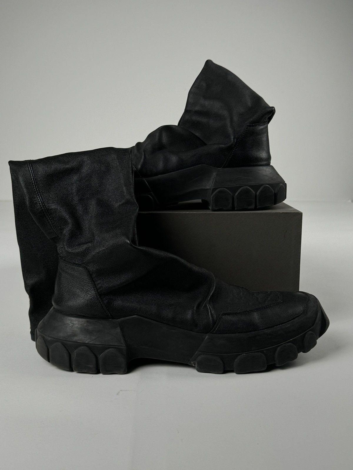Rick Owens × Rick Owens Drkshdw Rick Owens Bozo Tractor Stocking Boots Size US 11 / EU 44 - 6 Thumbnail