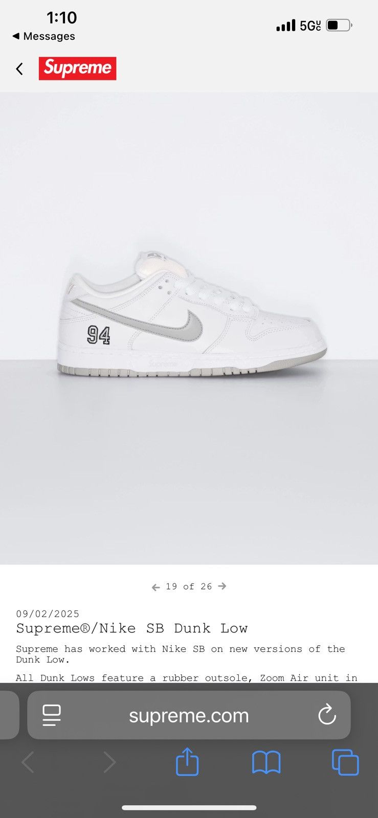 Nike × Supreme Supreme nike sb dunk low Size US 11 / EU 44 - 2 Thumbnail