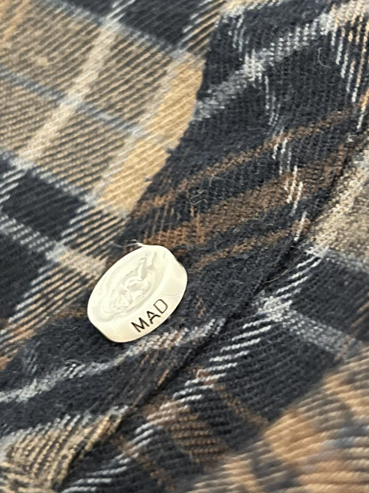 Japanese Brand Moonage Devilment Button Up Flannel Shirt in Brown Mix Size US S / EU 44-46 / 1 - 6 Thumbnail