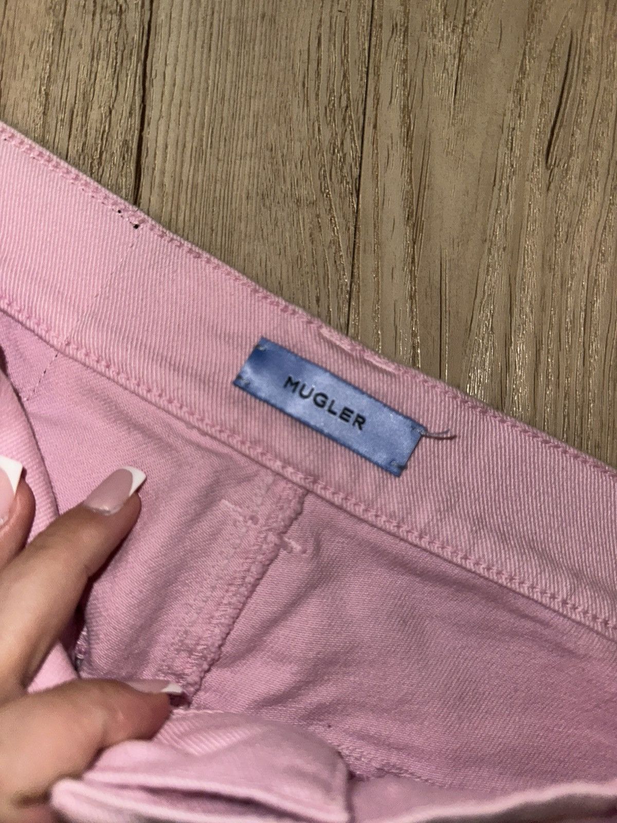 Mugler Paneled Tapered Jeans Pink Size 32" / US 10 / IT 46 - 3 Thumbnail
