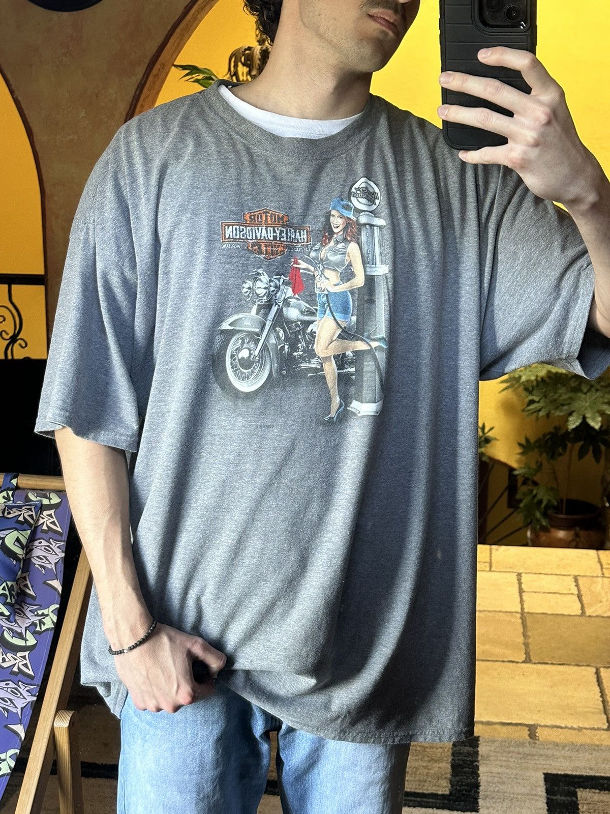4GSELLER × Harley Davidson × Vintage ⛓️ crazy Harley Davidson Desperado Ghost Rider Tee 3XL Size US XXL / EU 58 / 5 - 8 Thumbnail
