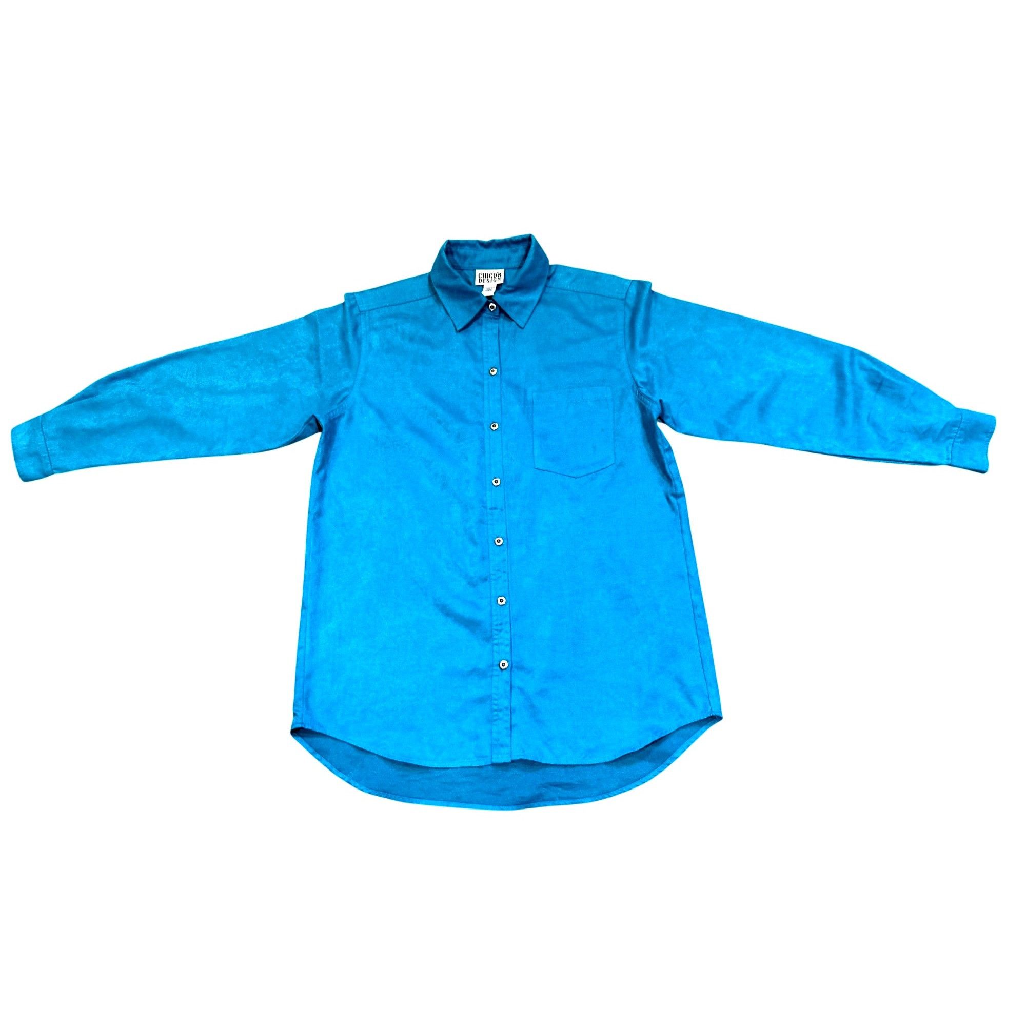 Chicos Chicos Design Vintage Turquoise Blue Button Up Tunic Shirt L Size M / US 6-8 / IT 42-44 - 7 Thumbnail
