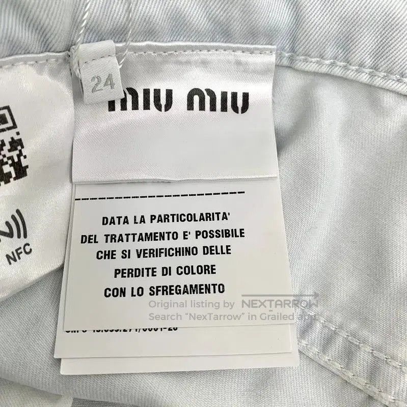 Miu Miu Miu Miu Light Blue Cotton Jeans for Women . Size 28" / US 6 / IT 42 - 7 Thumbnail