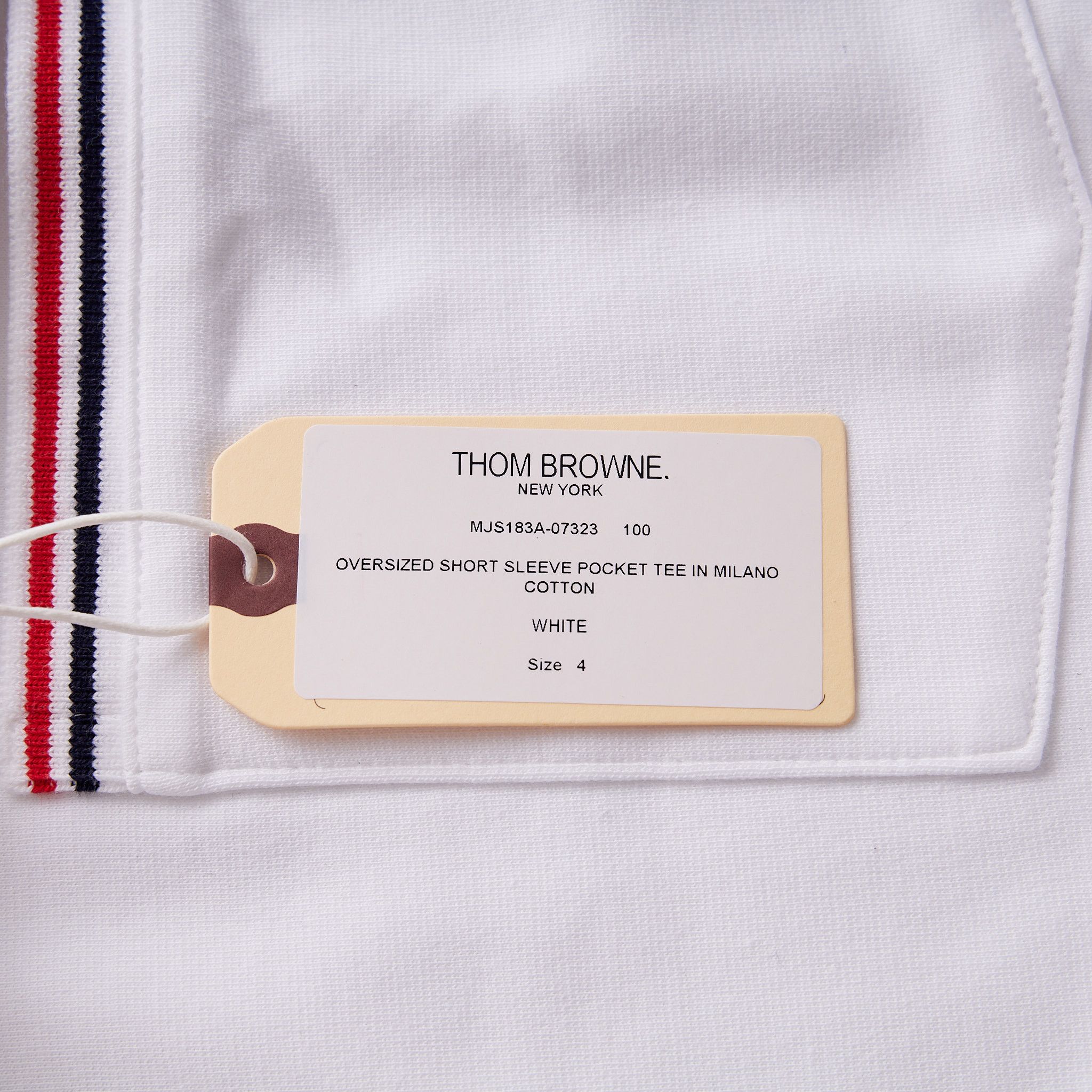 Thom Browne THOM BROWNE Pocket Crew Neck Tee WHITE Size US XL / EU 56 / 4 - 6 Thumbnail