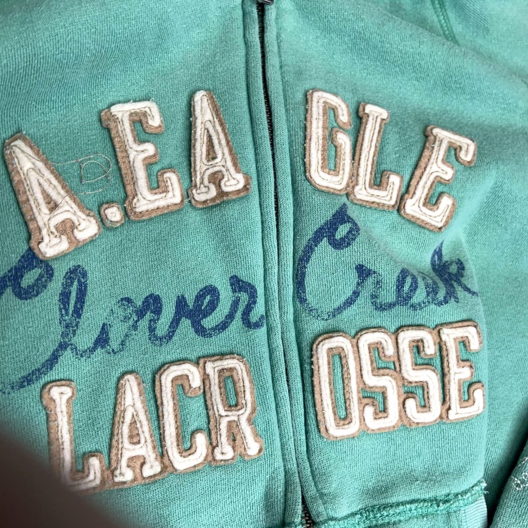 American Eagle Outfitters American Eagle Outfitters Hoodie Womens M Green Clover Creek Lacrosse Full Zip Hoodie Size M / US 6-8 / IT 42-44 - 2 Thumbnail