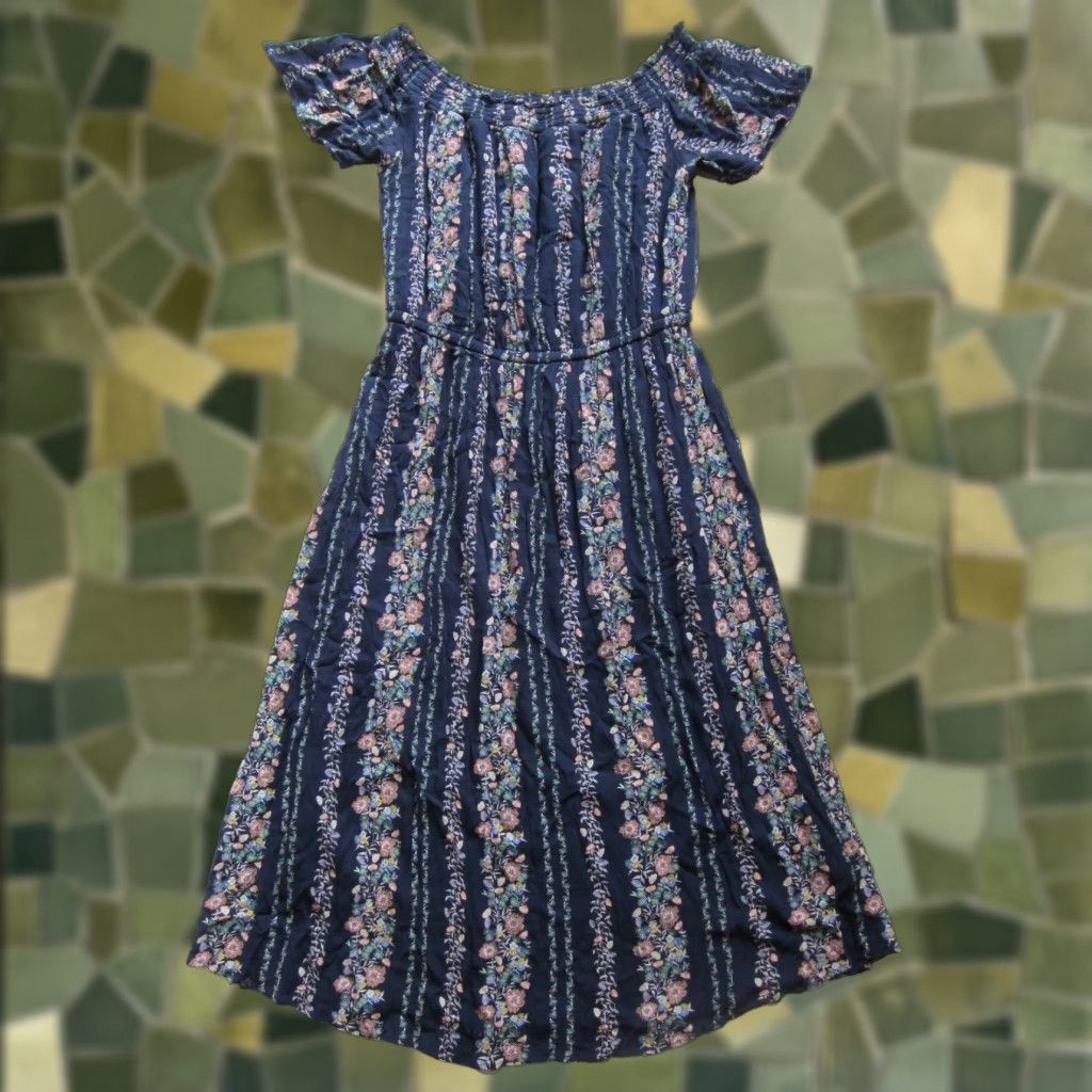 Old Navy Old Navy Floral Off Shoulder Midi Dress - 100% Rayon Maxi Sheath M Women Pink Blue Green Floral Off Shoulder Midi Dress M Size M / US 6-8 / IT 42-44 - 1 Thumbnail