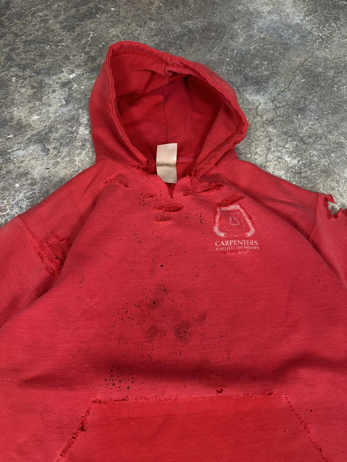 Designer × Vintage Vintage Thrashed Work Hoodie Size US XL / EU 56 / 4 - 4 Thumbnail