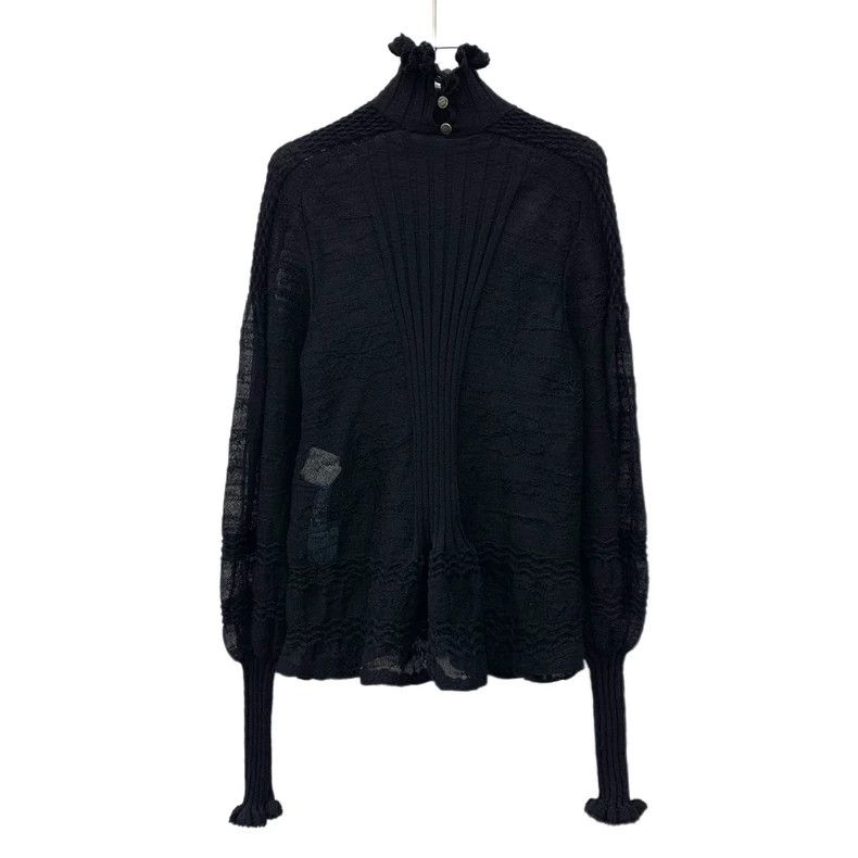 Chanel Chanel Black flared sleeve half-high collar wool sweater Size XS / US 0-2 / IT 36-38 - 2 Thumbnail