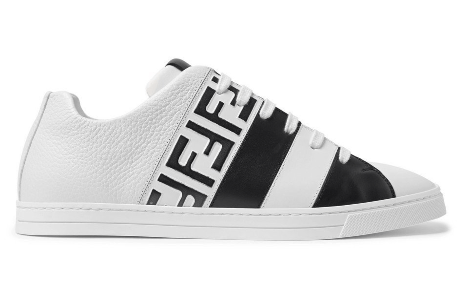 Fendi Fendi Black Leather FF Logo Low Trainer Sneaker UK 9 US 10 Size US 10 / EU 43 - 1 Thumbnail