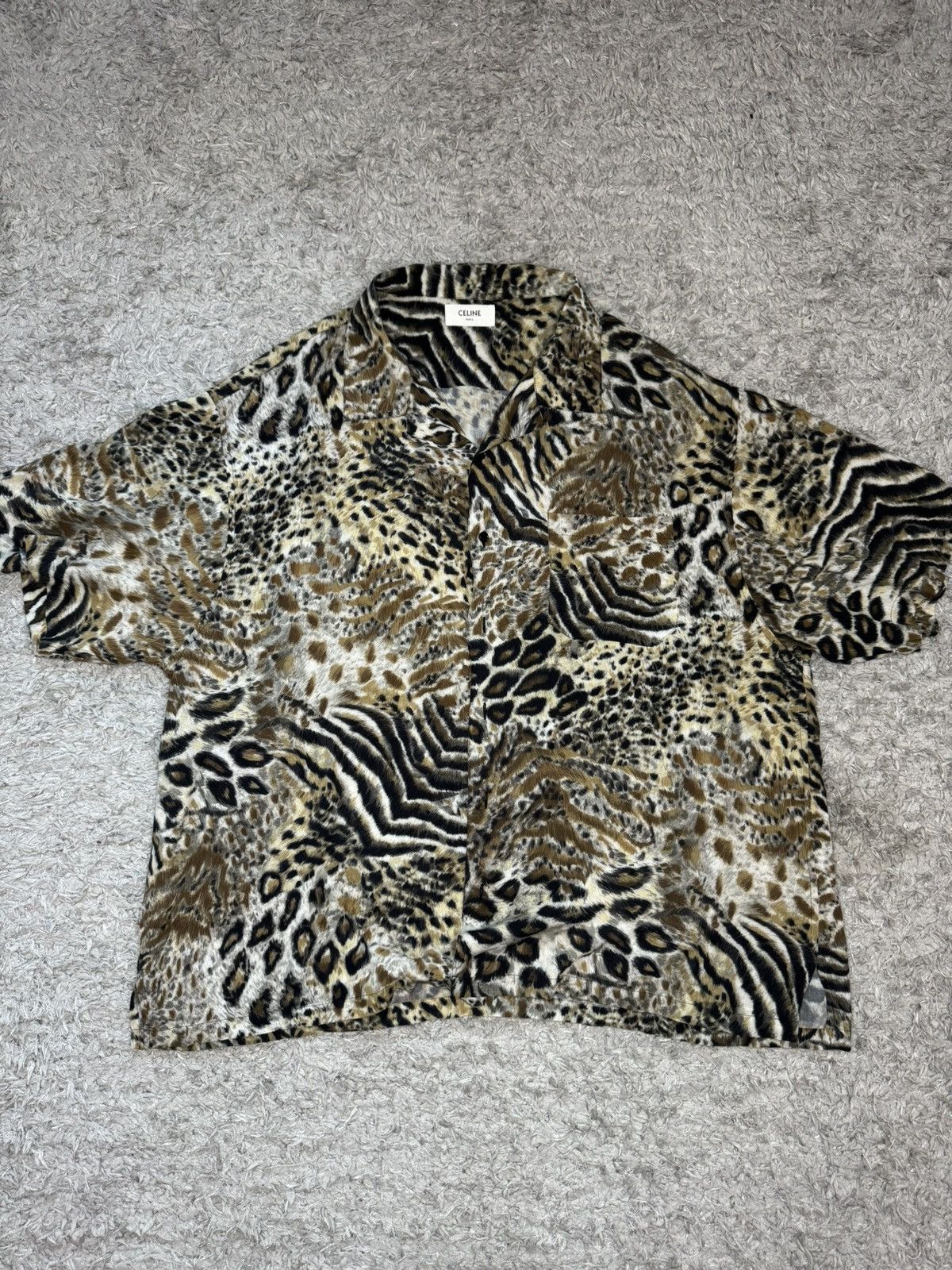 最大80％OFF - 『在庫ロス売買マーケット』 Leopard Celine Celine Print Grailed | Shirt Silk トップス