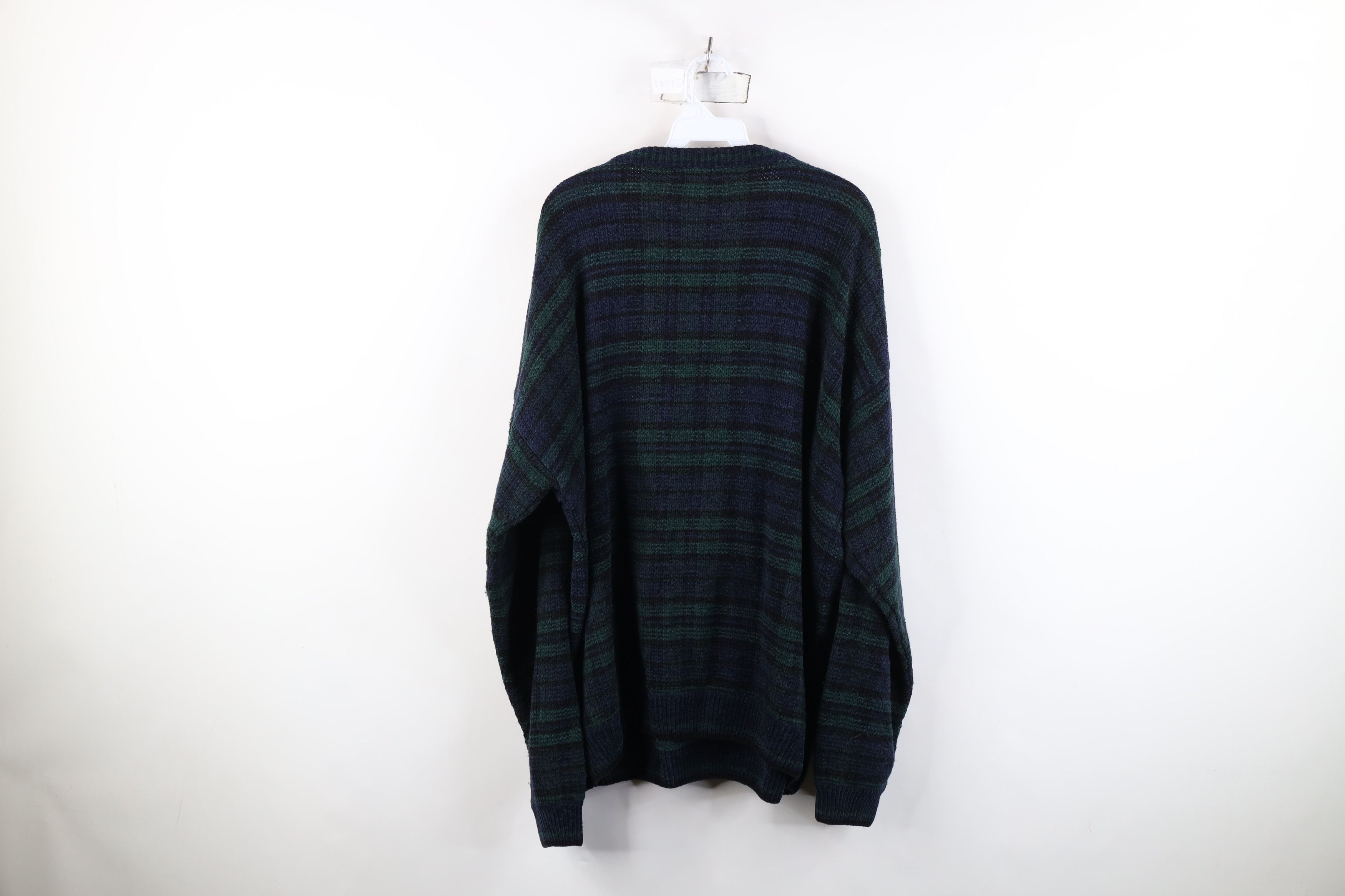 Vintage Vintage 90s Streetwear Crewneck Sweater Black Watch Plaid Size US XL / EU 56 / 4 - 8 Thumbnail