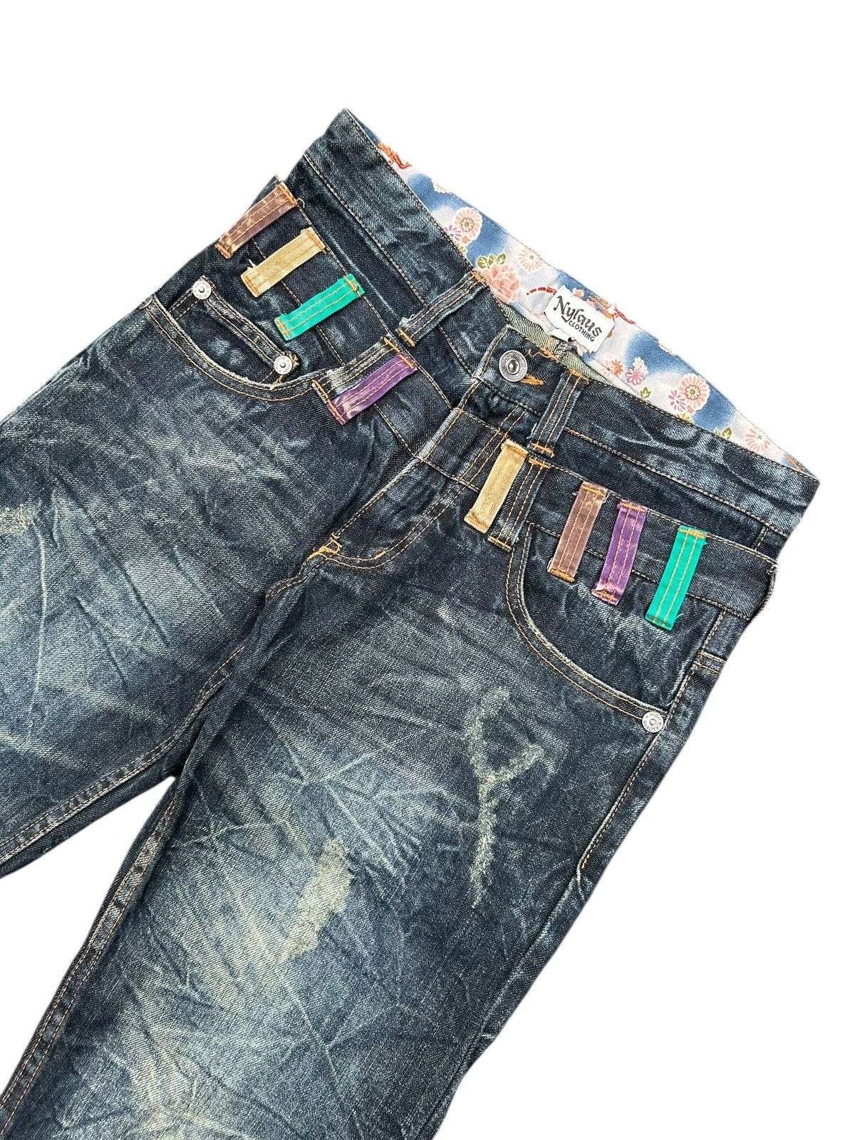 Kapital Nylaus Double Waist Japanese Punk Bondage Style Denim Jeans Size US 30 / EU 46 - 10 Thumbnail