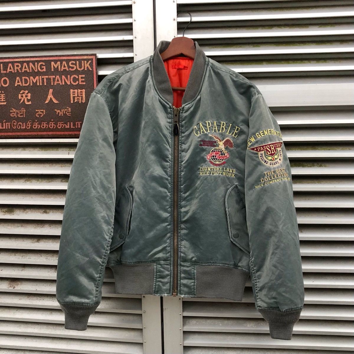 Vintage Sun Faded CAPABLE Intermediate Ma-1 Bomber Jacket