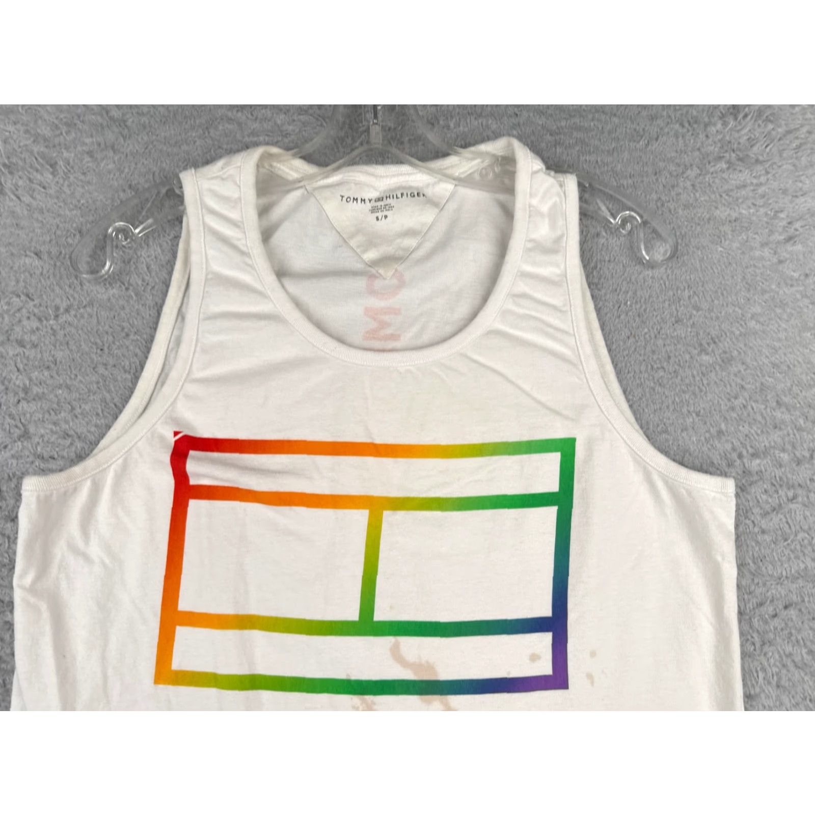 Tommy Hilfiger VINTAGE Tommy Hilfiger Shirt Unisex Adults Tank Sleeveless White Rainbow 80s 90s Pride Mens Womens Size S / US 4 / IT 40 - 4 Thumbnail