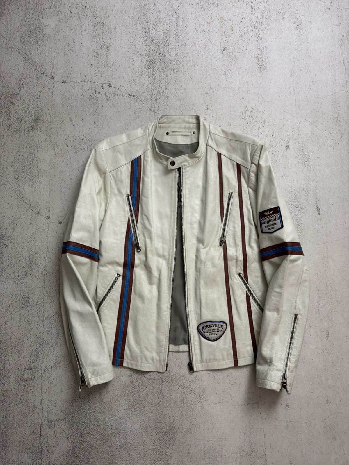 Angelo Litrico Knoxville Motorcycle Racing Leather Jacket