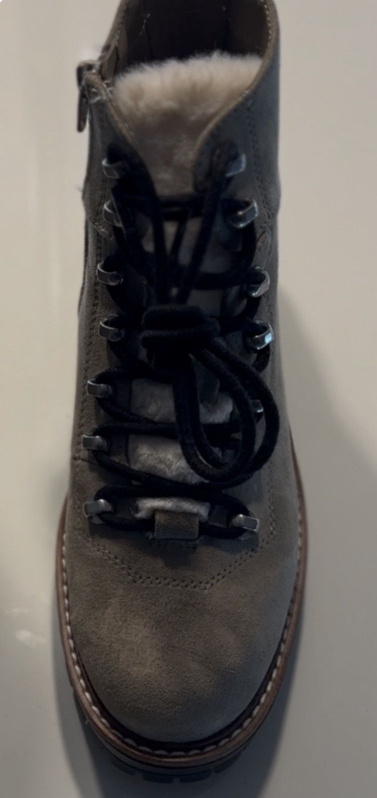 Vintage Chic Gray lace up ankle Boots Size US 6 / IT 36 - 7 Thumbnail