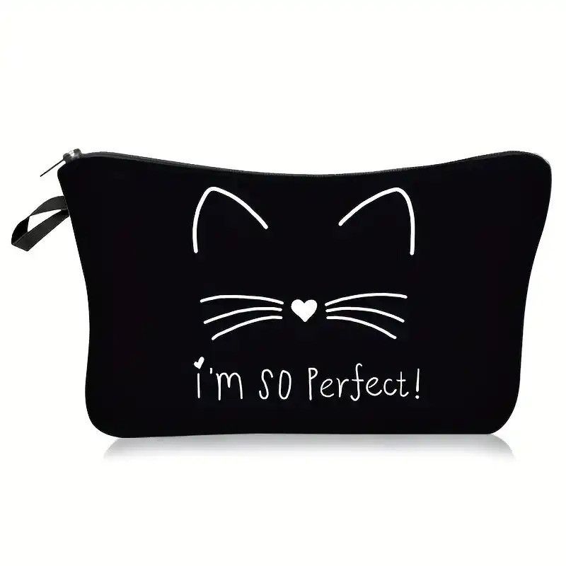 Designer × Other Kawaii Cat Pattern Cosmetic Zipper Pouch Lightweight Size ONE SIZE - 1 Thumbnail