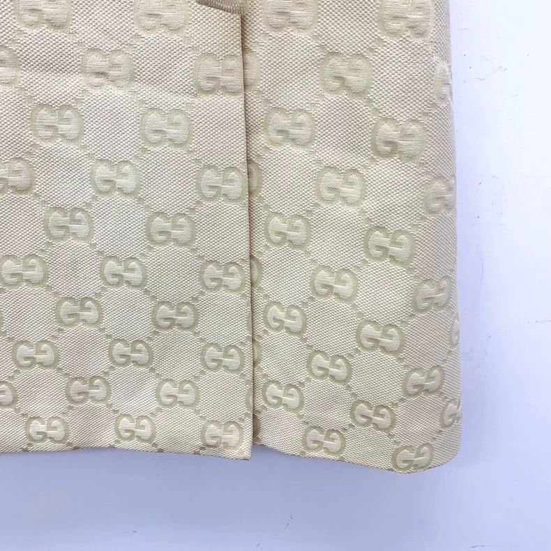 Gucci Gucci SizeS Beige logo jacquard full print cotton belt casu Size 42" / US 20 - 4 Thumbnail