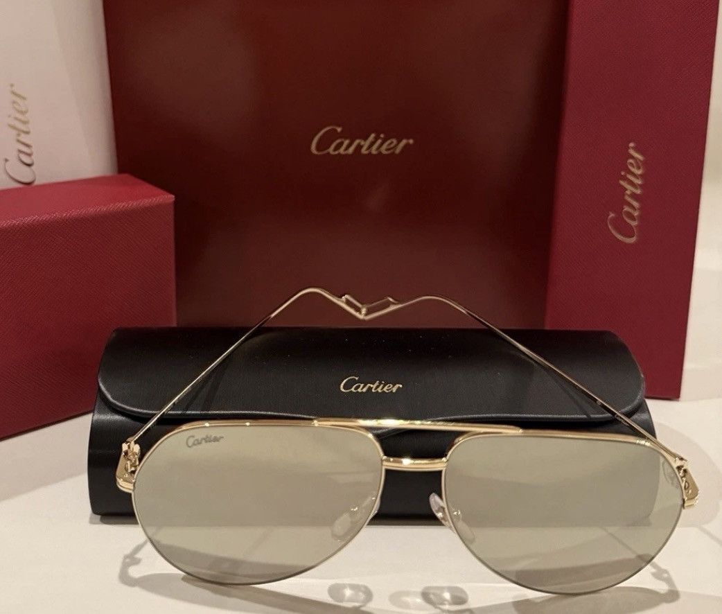 Cartier Cartier gold aviator sunglasses, CT0110S, Authentic With Box Size ONE SIZE - 8 Thumbnail