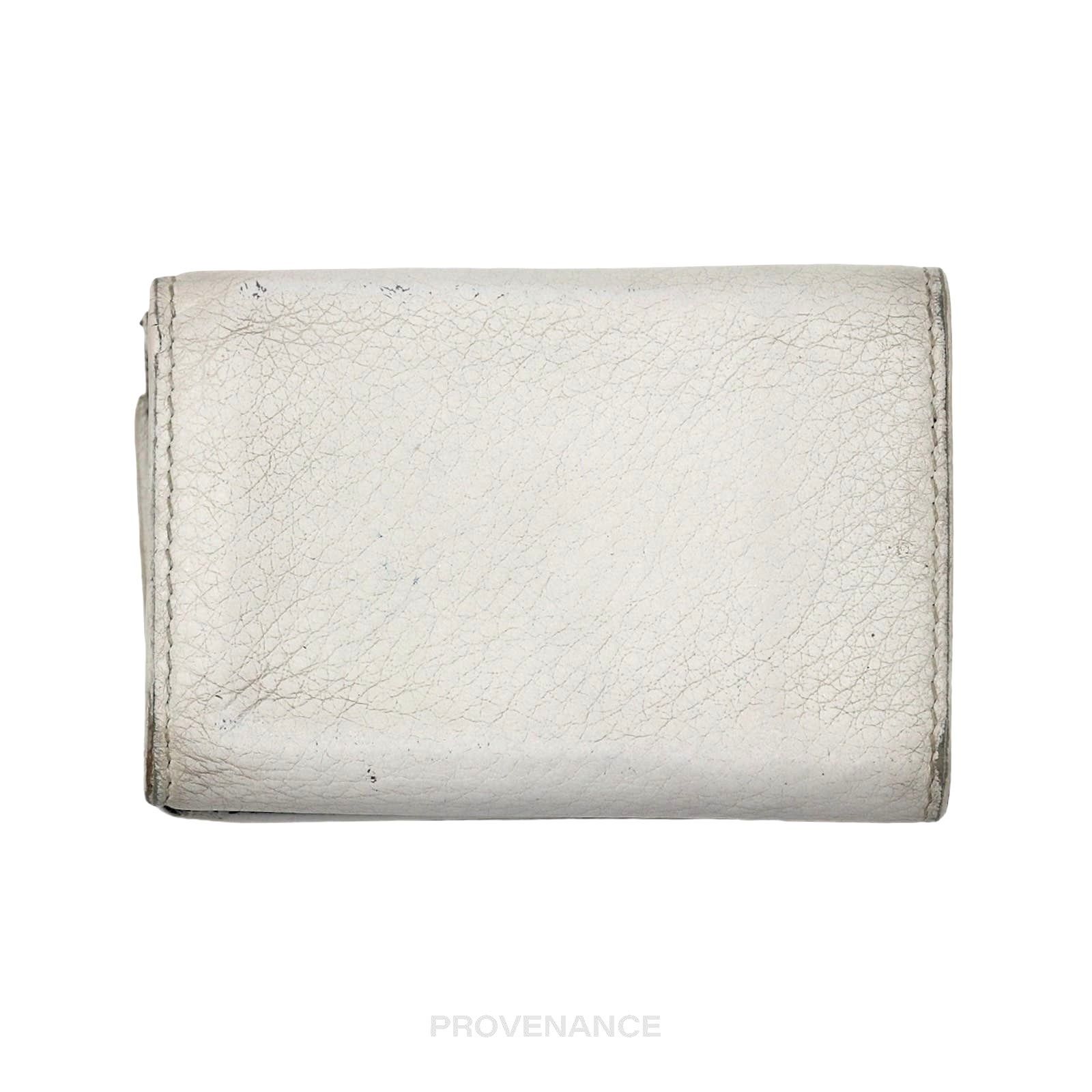 Balenciaga 🔴 Balenciaga Logo Trifold Wallet - White Leather Size ONE SIZE - 2 Thumbnail