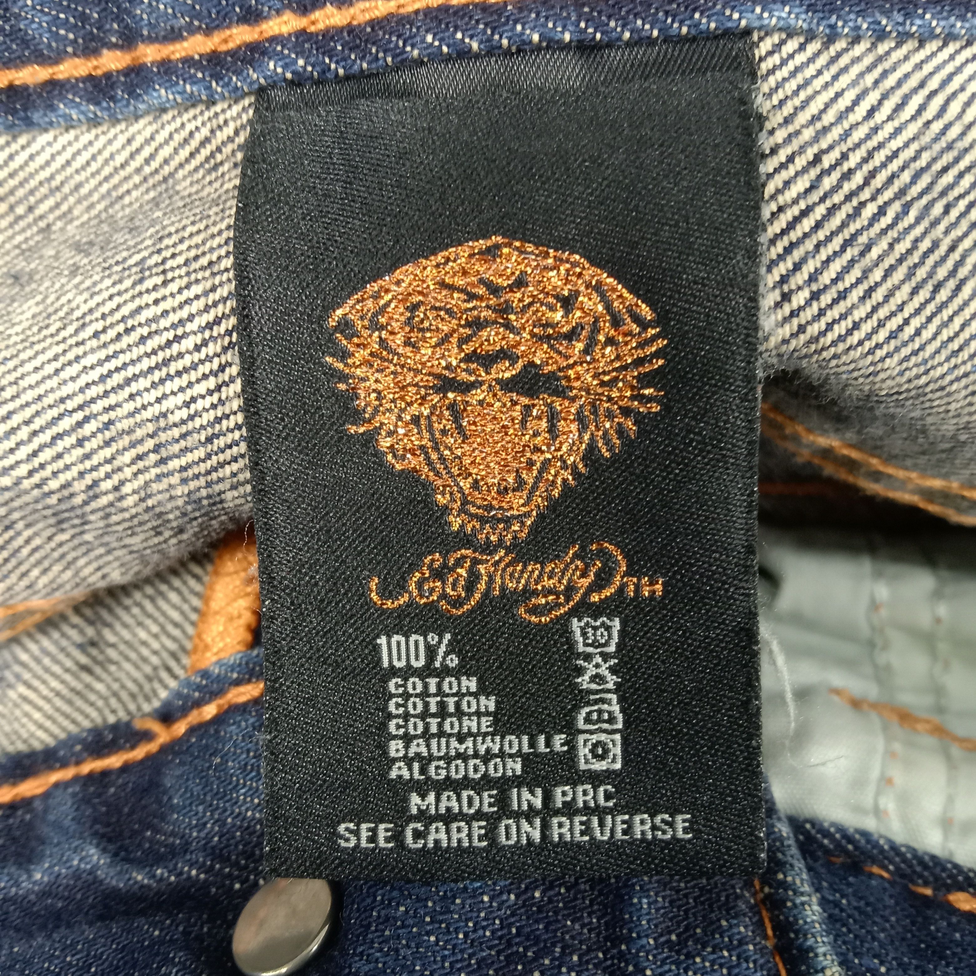 Christian Audigier × Ed Hardy × Vintage Ed Hardy American Designer Embroidery Art Jeans Size US 31 - 15 Thumbnail